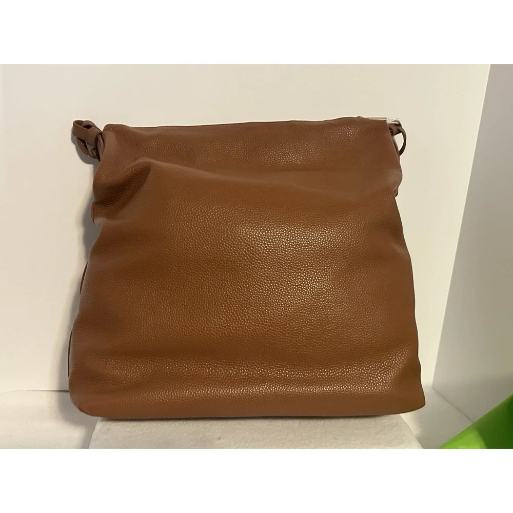 Sam Edelman Hobo Bag Bay Large Genuine Leather Chainlink Shoulder Caramel/Brown - Picture 8 of 13